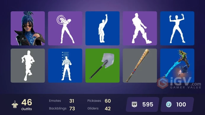 | PC/XBOX | 46 SKINS | Omegarok | Peter Griffin | Spectra Knight | Mizuki | Valeria | Renzo the Destroyer | Montague | 100 VBUCKS | Fvc8d |