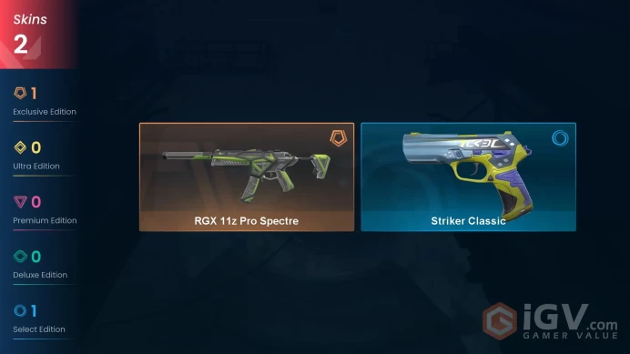 | LATAM | 2 SKINS | VALUE: 2175 VP | RGX 11z Pro Spectre | Striker Classic | RANKED READY | 83 LEVEL | INSTANT DELIVERY | FULL ACCESS | FvzQZ |