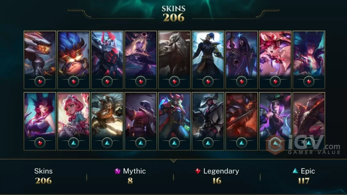 EUW / SILVER 2(60LP) - 172 Champ - 206 Perfect Skins(4 Ultimate,8 Mythic, 16 Legendary, 117 Epic) - HONOR 3 - S8 ACC - FULL ACCES -CHEAP