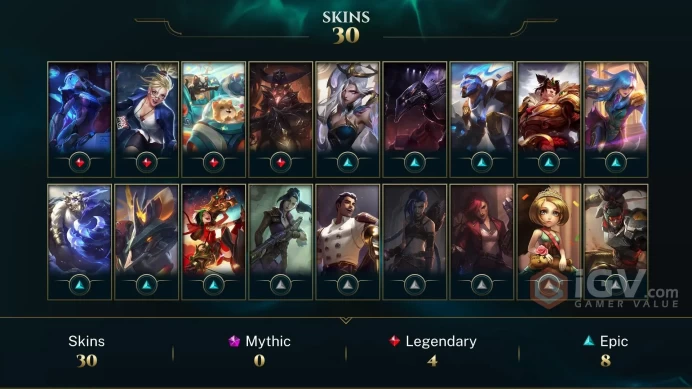 EUW / BRONZE 4 %0WR - 83 Champ - 30 Perfect Skins(4 Legendary, 8 Epic) - 50K BE - HONOR 3 - S7 ACC - FULL ACCES -CHEAP