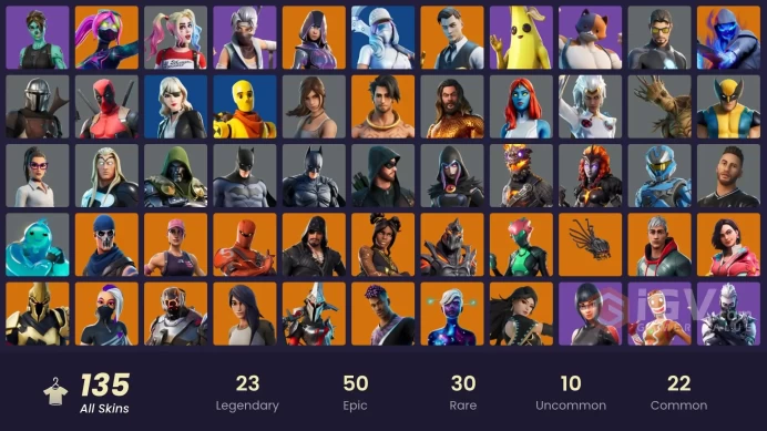 [PC] 135 skins | OG STW | IKONIK | Glow | Gold Midas | Carbon Commando | Tart Tycoon | Point Patroller | Trilogy | Clutch | Grind | 200 VB