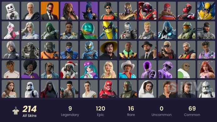 [Code A98] [PC] 214 skins | Master Chief (Matte Black) | Zeus | Hades | Spectra Knight | Driftwalker | Peter Griffin | John Wick | Valeria | Kad
