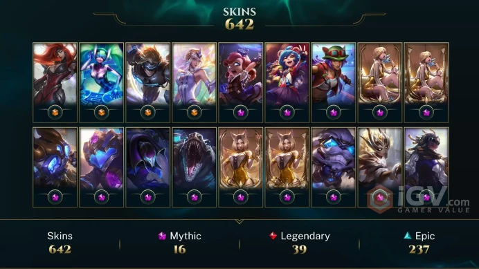 OCE | ~ 650 Skins | 16 MYTHICS | Prestige K/DA Evelynn | Prestige K/DA Ahri | Hextech Renekton | Hextech Nocturne | Hextech Ziggs | Full Access 
