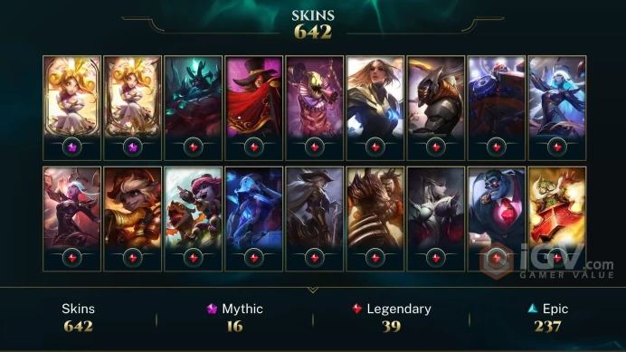 OCE | ~ 650 Skins | 16 MYTHICS | Prestige K/DA Evelynn | Prestige K/DA Ahri | Hextech Renekton | Hextech Nocturne | Hextech Ziggs | Full Access 