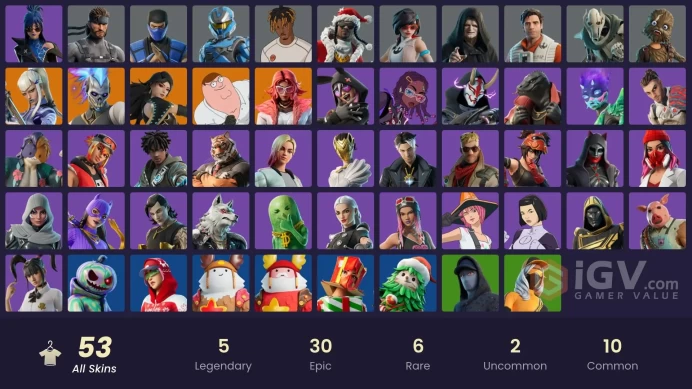 13187[PC/PSN/XBOX]Valeria|Mizuki|Era|Renzo the Destroyer|Peter Griffin|Solid Snake|Slayer Juice WRLD|The Machinist|Nisha|Thunder