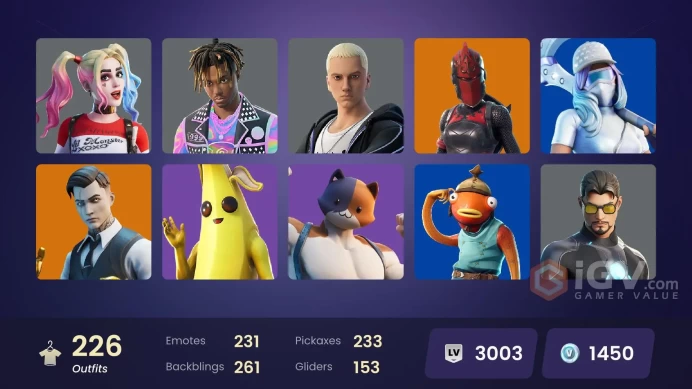 226 skins [All Platforms] Lara Croft | Reaper | Backlash | Peely | Peter Griffin | Take The Elf | 1450 VB | Instant Delivery