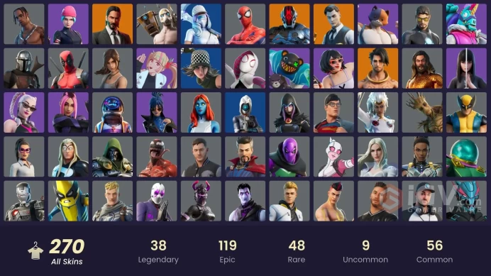 270 skins [All Platforms] Wildcat | Travis Scott | Astro Jack | The Champion | Lara Croft | Reaper | Joltara | 1350 VB | Instant Delivery