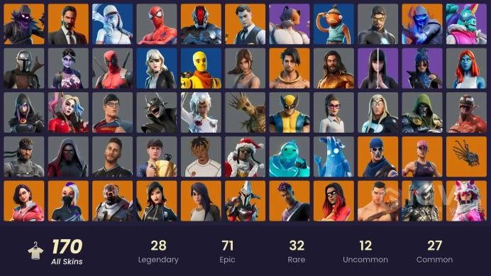 (PC PSN XBOX) 170 skins | LEVIATHAN AXE / LARA CROFT / OG STW | Gold Meowscles | WORLD CUP | Gold Midas | Gold Brutus | Tart Tycoon | Sentinel |