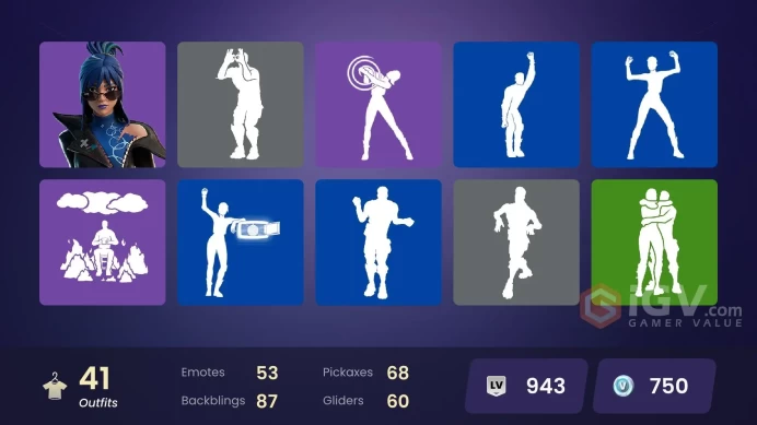 | PC/PSN | 41 SKINS | Omegarok | Spectra Knight | Peter Griffin | Valeria | Era | Kado Thorne | Santa Dogg | Mae | Hope | 750 VBUCKS | FxN1k |
