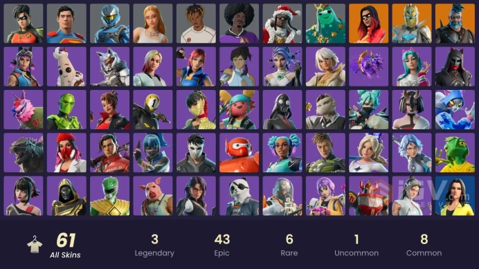 | PC/XBOX | 61 SKINS | Omegarok | Spectra Knight | Joltara | Medusa | Kendo | Yulejacket | Dynamo TNTina | Yoo-mi | Daigo | 700 VBUCKS | FvT5t |