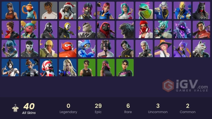 | PC/PSN/XBOX | 40 SKINS | Joss | Meowdas | Katalina | Yulejacket | Nyanja | Santa Dogg | 1-Ball | Kendo | Dynamo TNTina | 250 VBUCKS | FwsCd |