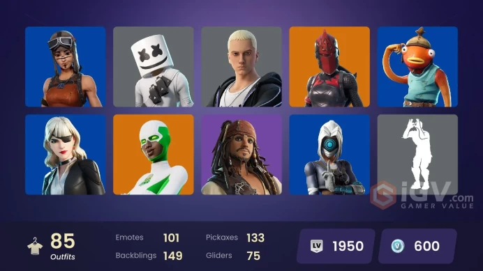 | PC/PSN/XBOX | 85 SKINS | Zeus | Backlash | Hades | Red Knight | Vanguard Zadie | Yuki Yubari | Gwenpool | Mysterio | 600 VBUCKS | FxmA1 |