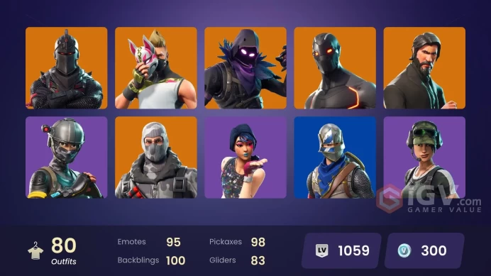 [PC] 79 skins | Black Knight | Sparkle Specialist | The Reaper | Blue Squire | Royale Knight | Elite Agent | Blue Team Leader | 300 VB