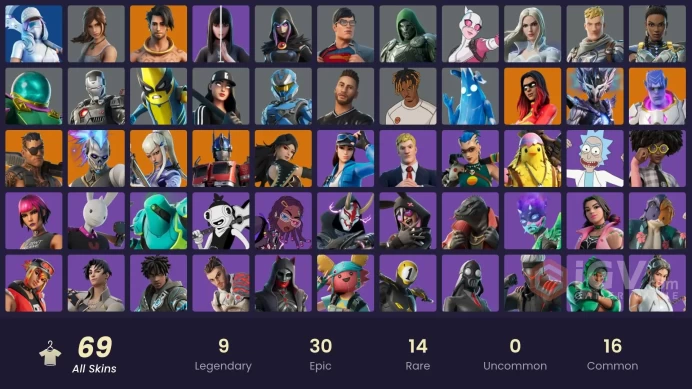 69 skins [All Platforms] Lara Croft | Joltara | Cloud Striker | Fixer | Sultura | Vivi Chroma | 550 VB | Instant Delivery