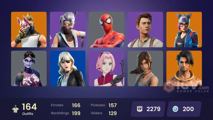 [ALL PLATFORMS]-164 Skin- | Kata Captain | NBA 75 Slam | Raz | Torin | The Imagined | Dynamo Dancer | Calamity | Ronin |-full access-best seller