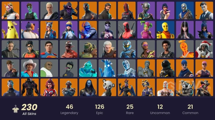 FA / 229 SKINS / SPARKLE SPECIALIST / MINTY / THE REAPER / BLUE SQUIRE / ROYALE KNIGHT / OG STW