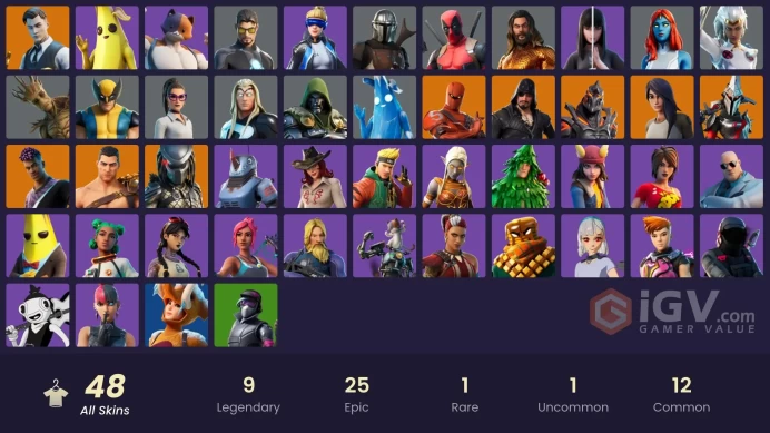 | PC/PSN/XBOX | 48 SKINS | Eternal Knight | Predator | Menace | Mandalorian | Deadpool | Gear Specialist Maya | Midas | 850 VBUCKS | FyKnD |