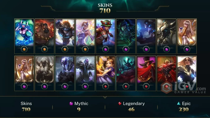 LAS - 831 Skins/Chromas - Galaxy Slayer Zed Chroma Mythic - Final Boss Veigar Chroma Mythic - Ashen Slayer Sylas - Prestige K/DA Kai'Sa - DY143