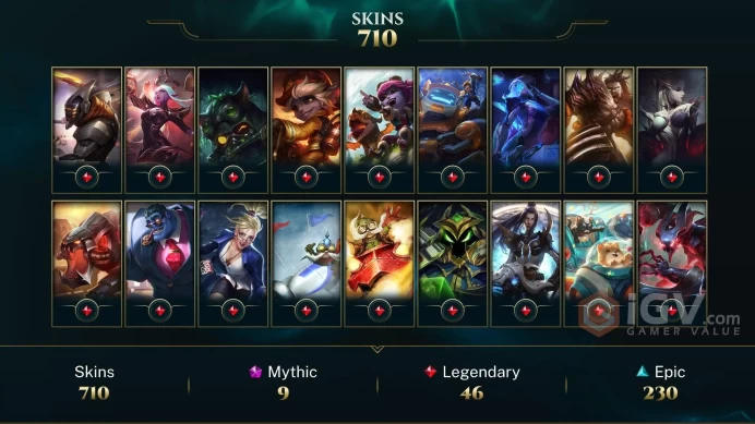 LAS - 831 Skins/Chromas - Galaxy Slayer Zed Chroma Mythic - Final Boss Veigar Chroma Mythic - Ashen Slayer Sylas - Prestige K/DA Kai'Sa - DY143