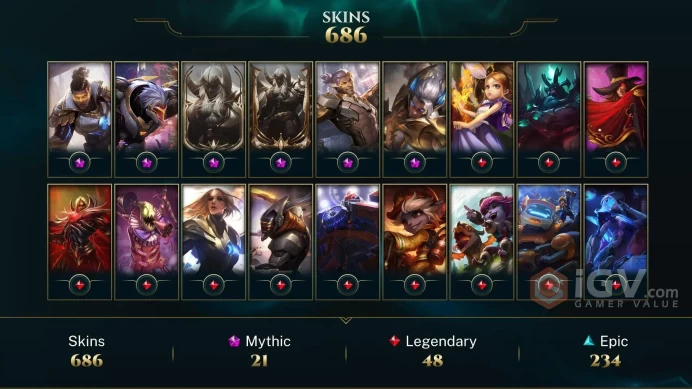 NA - Diamond 2021 - Emerald 2025 - 589 LVL - 733 Skins/Chromas - 21 Mythic - Prestige True Damage Yasuo - Prestige Project: Zed - DY148
