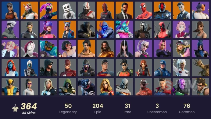 364 skins [All Platforms] OG STW | Leviathan Axe | Lara Croft | Aloy | Drift | Calamity | Spider-Man | 550 VB | Instant Delivery