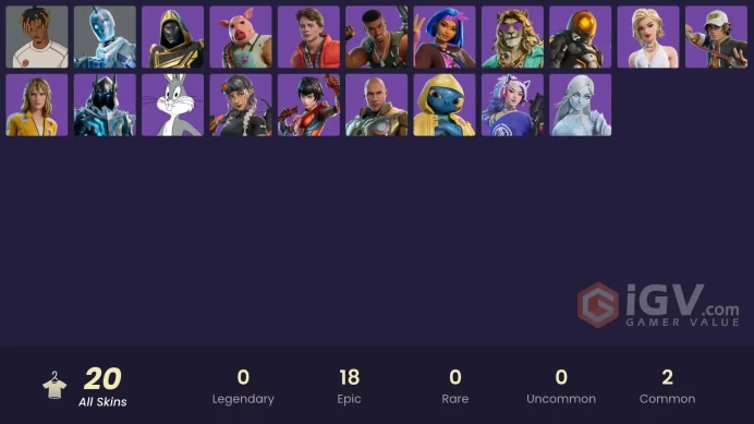 20 skins [All Platforms] Glacial Dummy | Slayer Juice WRLD | The Bride | Exalted Ice King | 650 VB | Instant Delivery