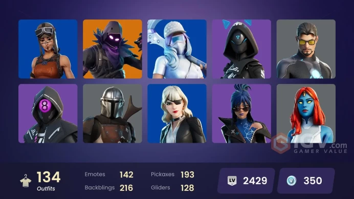 135 skins [All Platforms] Joltara | Geralt of Rivia | Peter Griffin | Renegade Raider | Raven | Optimus Prime | 350 VB | Instant Delivery