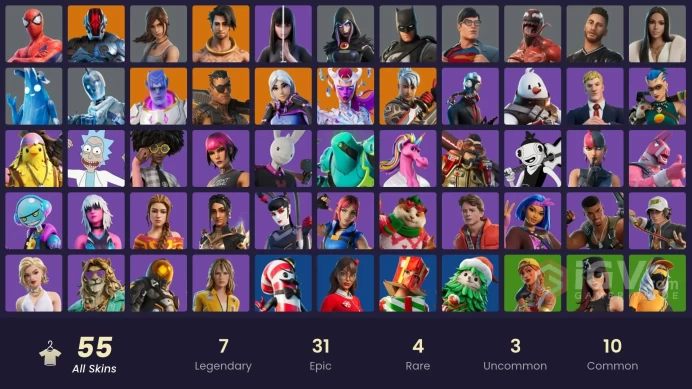 55 skins [All Platforms] Lara Croft | Spider-Man | Kymera | The Cube Queen | The Foundation | Joey | Ronin | 400 VB | Instant Delivery