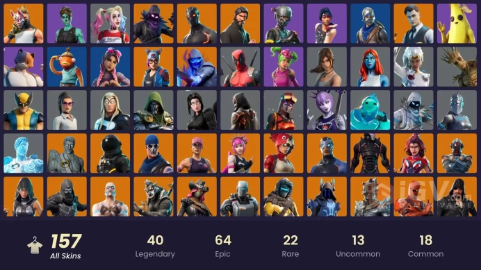FA / 154 SKINS / SPARKLE SPECIALIST / THE REAPER / BLUE SQUIRE / ROYALE KNIGHT / ELITE AGENT / WORLD CUP / OMEGA (STAGE 5) / OG STW /