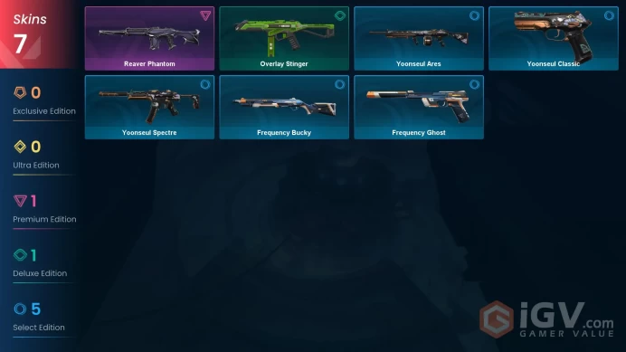 | AP | 7 SKINS | VALUE: 1775 VP | Reaver Phantom | Overlay Stinger | RANKED READY | 54 LEVEL | INSTANT DELIVERY | FULL ACCESS | FxH9C |