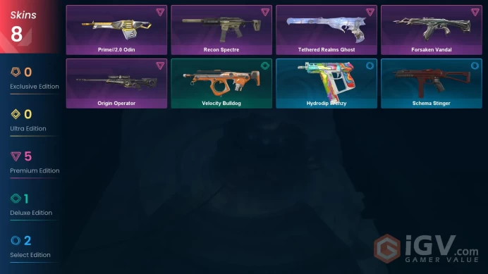 | AP | 8 SKINS | VALUE: 8875 VP | Forsaken Vandal | Prime//2.0 Odin | Origin Operator | 15 LEVEL | INSTANT DELIVERY | FULL ACCESS | Fv6Xw |