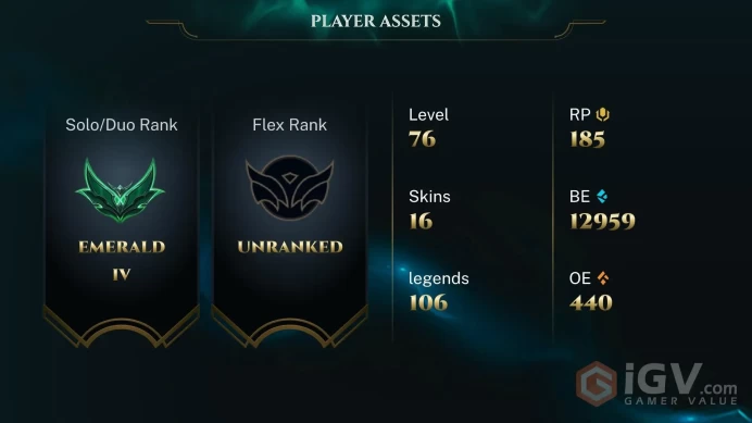 | EUNE | 17 SKINS | EMERALD 4 | 106 CHAMPIONS | 76 LEVEL | INSTANT DELIVERY | FULL ACCESS | FyRoB |