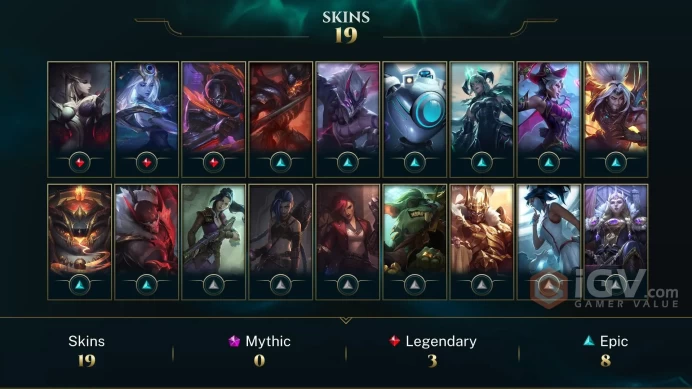 | EUNE | 19 SKINS | GOLD 2 | 57 CHAMPIONS | 56 LEVEL | INSTANT DELIVERY | FULL ACCESS | FyKGf |