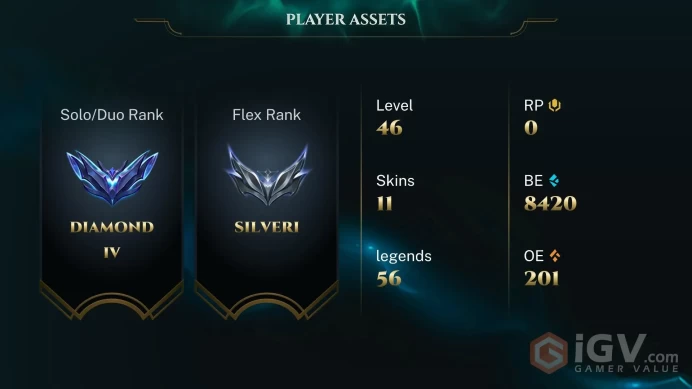 | EUNE | 11 SKINS | DIAMOND 4 | 56 CHAMPIONS | 46 LEVEL | INSTANT DELIVERY | FULL ACCESS | Fz7Hc |