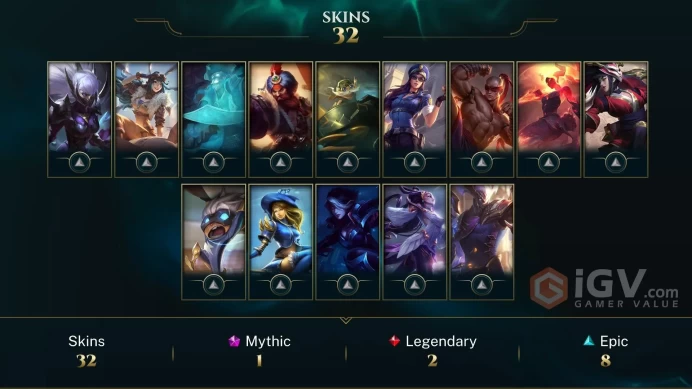 EUW - SILVER 3(55LP) - +HIGH LP GAIN - 93 Champ - 32 Good Skins (1 Mythic, 2 Legendary, 8 Epic) - 18K BE - S3 ACC - HANDMADE - FULL ACCES- CHEAP