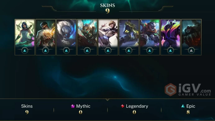 EUW 9 Skins 20 Champs | Dragon Fist Lee Sin | Arctic Ops Gragas | Empyrean K'Sante | Trick or Treat Ekko | Sea Dog Yasuo | F3160