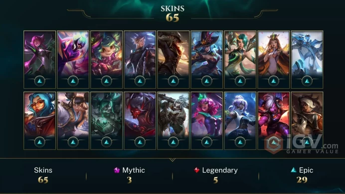 EUW / SILVER 4 %0WR - 101 Champ - 65 Perfect Skins(1 Ultimate, 3 Mythic, 5 Legendary, 29 Epic) - 20K BE - HANDMADE - FULL ACCES -CHEAP
