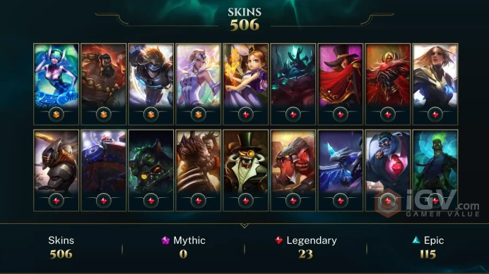NA - Platinum 2014 - Gold 2013 - 502 Skins - 90% of All Champions - Riot Squad Singed - Urfwick - Victorious Elise - Nightbringer Yasuo - DY48