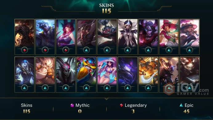 EUNE  Unranked //  +145 Champion / 8694 BE / +115 Skins / 267 Level / Full Access  Click for Full Details