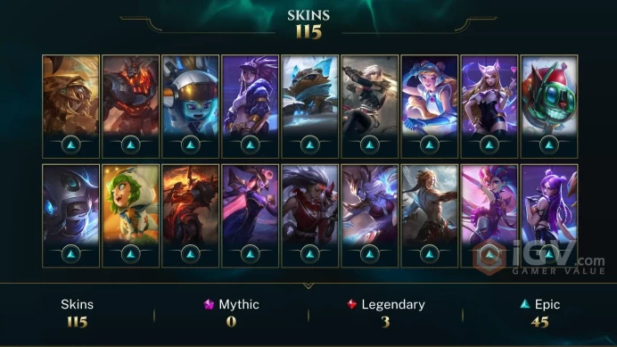 EUNE  Unranked //  +145 Champion / 8694 BE / +115 Skins / 267 Level / Full Access  Click for Full Details