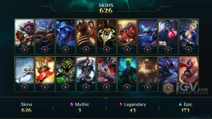 EUW ~ 650 Skins/Chromas - TOP Main - Dreadnova Darius - Dark Star Cho'Gath - Dawnbringer Riven - God-King Darius Border - DY157