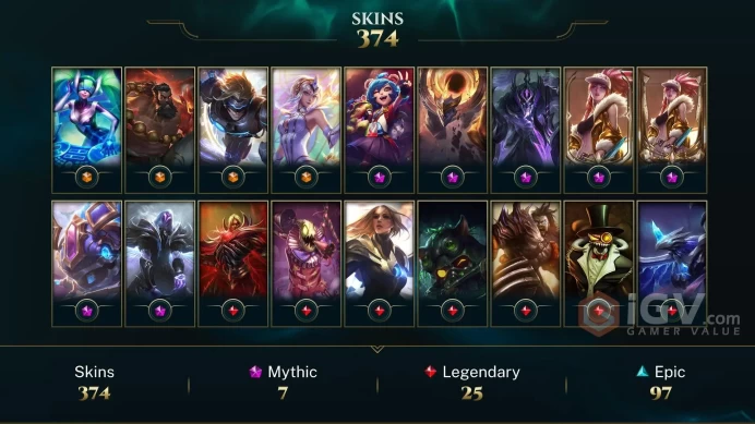 EUW - 415 LVL - 403 Skins/Chromas - All Champions- 7 Mythic - Prestige K/DA Akali - Ashen Knight Pyke Chroma - Prestige Dark Star Malphite DY179