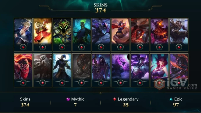 EUW - 415 LVL - 403 Skins/Chromas - All Champions- 7 Mythic - Prestige K/DA Akali - Ashen Knight Pyke Chroma - Prestige Dark Star Malphite DY179