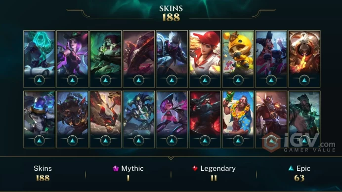 EUW / DIA 2(75LP) %56WR -  MASTER DECAY 172 Champ - 188 Good Skins(1 Ultimate, 1 Mythic, 11 Legendary, 63 Epic) -281K BE- FULL ACCES - CHEAP