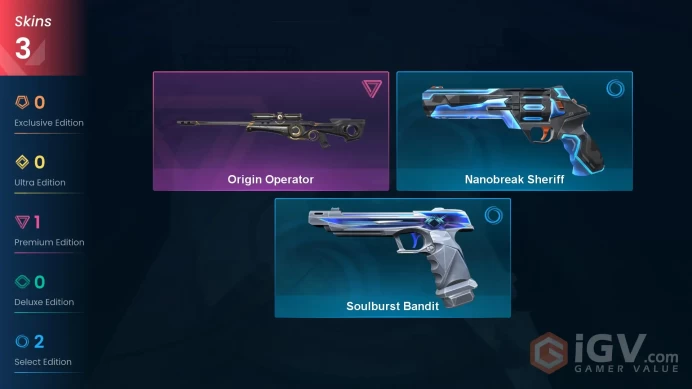 LA | 3 skins | Origin Operator | Soulburst Bandit | Nanobreak Sheriff | I4769