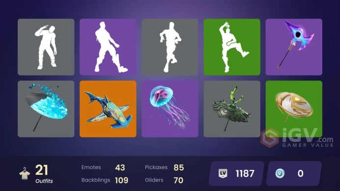 Fortnite Account [PC] 21 skins | Hybrid | Blackheart | Chappell Roan | Slayer Juice WRLD | Burnoff | The Bride | Gale | Yuki Yubari | Lt. Winter