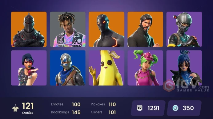 FA / 118 SKINS / BLACK KNIGHT / SPARKLE SPECIALIST / THE REAPER / BLUE SQUIRE / ROYALE KNIGHT / ELITE AGENT / OG STW