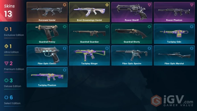 [NA] 13INS | KNIVES |Reaver Sheriff Kuronami Vandal Reaver Phantom Evori Dreamwings Vandal Fiber Optic Classic Guardrail Shorty Guardrail Frenzy