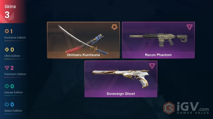 [NA] 3 SKINS | 1    KNIVES |Onimaru Kunitsuna Sovereign Ghost Recon Phantom