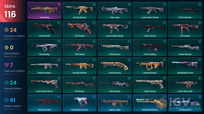 EU - 115 Skins > Onimaru Kunitsuna  Prelude to Chaos Vandal RGX 11z Pro Firefly Forsaken Vandal Araxys Vandal Blade of Chaos  99060569